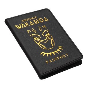 Обкладинка для паспорта SV у стилі Kingdom of WAKANDA 14.5*10cm Style 6, Чорний