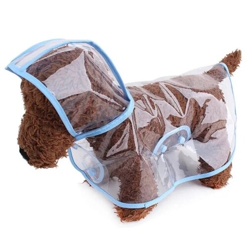 Прозорий дощовик для собак та цуценят SV водонепроникна куртка L (3-4.5кг) з капюшоном (sv3063), L