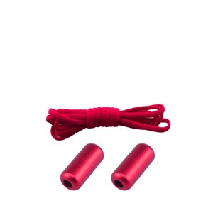 Шнурки (швидкі, ліниві) еластичні SV круглі без зав'язок для дітей та дорослих, Червоний