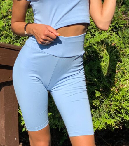 Спортивні жіночі шорти Baysho кулірка блакитний, XL
