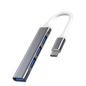 USB-хаб SV type C - 3x USB2.0 + 1 USB 3.0 15 см сірий (sv2300)