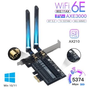 Wi-Fi адаптер FENVI Intel AX3000 PCI-e 2.4Gbps 802.11ax Bluetooth 5.0 дводіапазонний 2.4 Ghz + 5 Ghz з радіатором