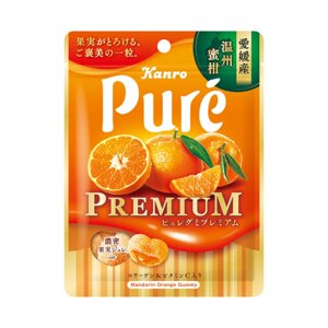 KANRO Premium Pure желейні цукерки мандарин 54 гр