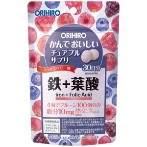 ORIHIRO Iron комплекс залізо та фолієва кислота (30 днів) 120 драже