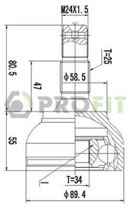 Граната Peugeot 206 з00-09р. в. зовн. 23-25зуб. (Profit)