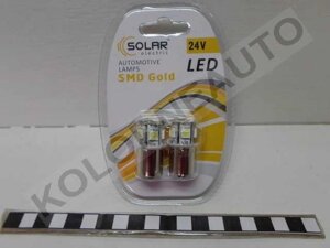 Лампочка 1-но конт. груша біла LED SMD 12V 22-діоди P21W BA15s (Tempest)