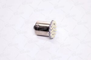 Лампочка 1-но конт. груша біла LED SMD 24V 22-діоди P21W BA15s (Tempest)