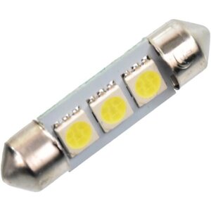 Лампочка 2-ох цокольна LED T11_C5W SMD біла 3-діоди 12V-5Вт SV8.5-8 36мм. (Tempest)