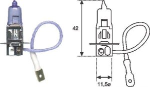 Лампочка галогенна H3 PK22s 12V-55Вт (Magneti Marelli)