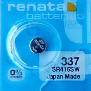 Батарейки-Таблетки Renata 337/SR416/ 10шт. на блістері