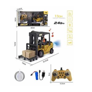 Спецтехніка QH 207-1 (24) Навантажувач» з підсвіткою та звуковими ефектами, акумулятор 3.7V, USB-кабель, фігурка,