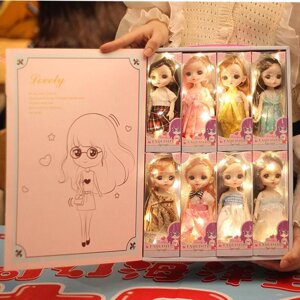 Ляльки, подарунковий набір із 8 ляльок на шарнірах
