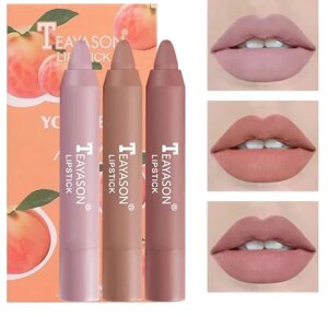 Губна помада-карандаш Teayason Lipstick матова в різних колірних гамах / НЕ пересушує губи Персиковий і