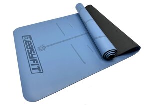Килимок для йоги професійний EasyFit Pro каучук 5 мм Блакитний