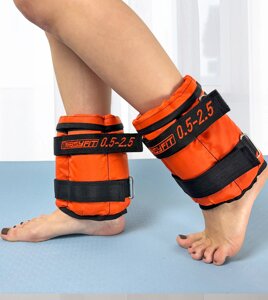 Обтяжувачі для ніг та рук EasyFit набірні чорно-фіолетові 0,5-2,5 кг (пара)