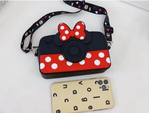 Велика дитяча сумочка силікон фотоапарат Mickey Mouse 18*10,5*5 см