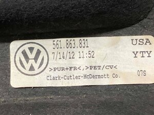 Ізолятор, шумоізолятор 561863831 Volkswagen Passat B7 USA
