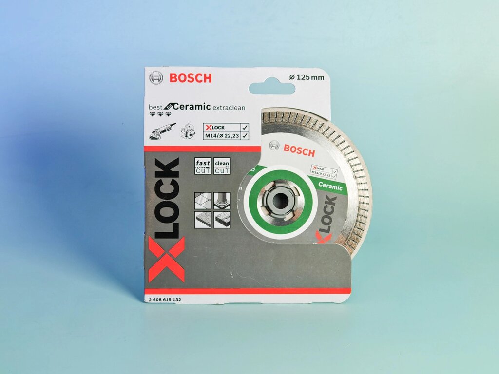 Алмазний диск Bosch X-Lock Best for Ceramic Extraclean Turbo 125x22,23x1,4x7 мм від компанії Артур Захаров - фото 1