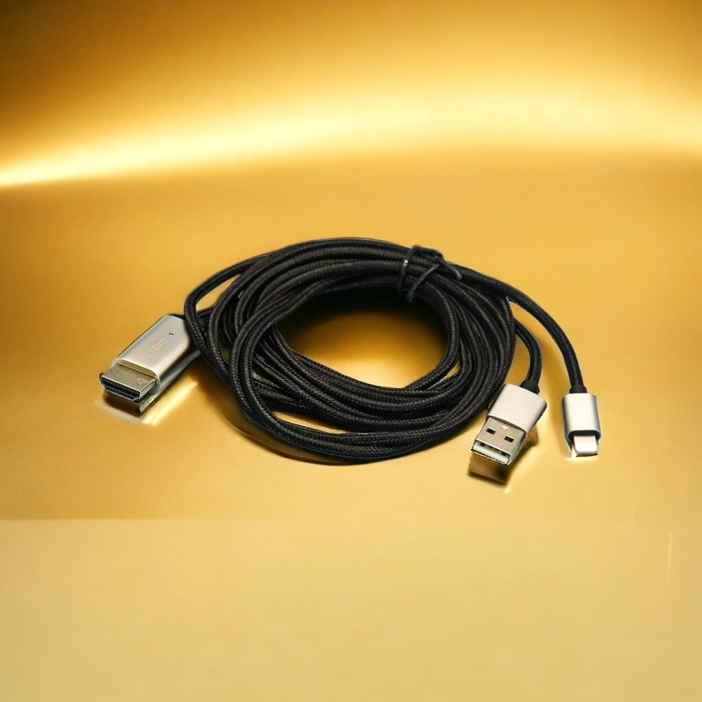 Кабель Lightning to HDMI перехідник Lightning to HDMI 2m HDMI для айфона перехідник hdmi лайтинг від компанії Артур Захаров - фото 1