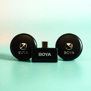 Професійний двоканальний мікрофон BOYA Omic-U – бездротовий Type-C, 2.4ГГц, 50 м