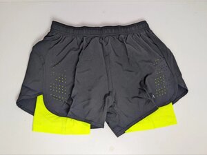 Lixada Чоловічі шорти для бігу 2-в-1 Швидковисихні Дихаючі шорти для активних тренувань (розмір М)