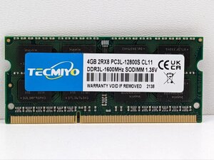 TECMIYO 2RX8 4 ГБ PC3L-12800S DDR3/DDR3L 1600 МГц Sodimm DDR3L-1600 PC3-12800 CL11 1,35 В/1,5 В 204 модуль