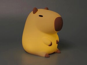 Світильник силіконовий нічник Капібара CAPYBARA бездротовий акумуляторний LED 7 кольорів світла