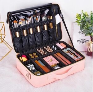 Кейс органайзер для косметики дорожній Beauty box Maxi рожевий