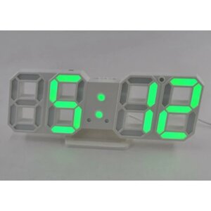 Настільний електронний світлодіодний годинник LED від USB Зелений 6