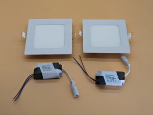 Світлодіодний точковий світильник врізний Sokol led panel 3W Квадратний Білий 436/1 (пара)