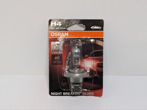 Автолампа Osram Night Breaker Silver H4 P43t 55 W 60 W прозора 64193nbs01b