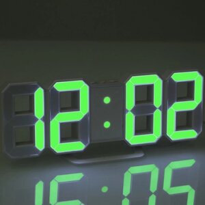 Настільний електронний світлодіодний годинник LED від USB Зелений 6