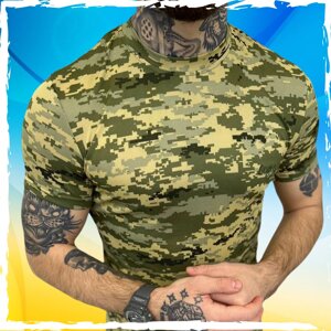 Тактична вологовідвідна футболка Logos піксель, армійська футболка ЗСУ, тактична військова футболка