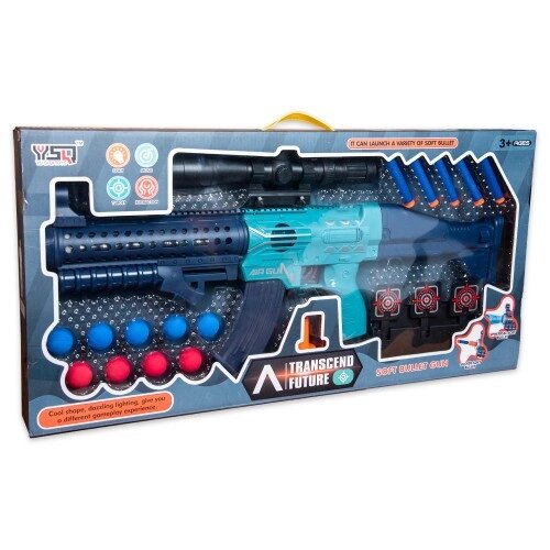 Дитячий Бластер-автомат на м'яких кульках зі світломузикою від компанії Кілометр - фото 1