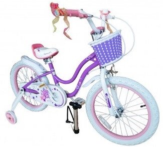 Дитячий Велосипед Royal Baby 16 Дюймов, Фіолетовий, З Кошиком І Боковими Колісами, Для Дівчаток від компанії Кілометр - фото 1