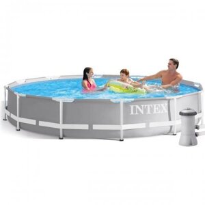 Каркасний басейн Intex круглої форми діаметр 366 см. висота 76 см. об'єм 6503 л || FavGoods