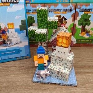 Конструктор Снігова Сцена З Великим Сніговиком – Магнітний Набір Minecraft, 46 Деталей