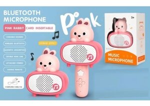 Інтерактивний Мікрофон-Колонка 2 в 1 "Веселий Кролик", Bluetooth, Підсвічування, USB Заряджання