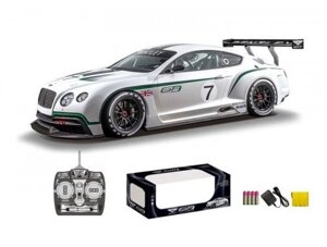 Дитяча Радіокерована Спортивна Машина Bentley Continental GTR3, Білий Колір, Масштаб 1:14