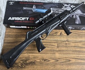 Дитячий пластиковий автомат Vigor Airsoft Gun з ліхтариком та лазерним прцелом для 6 мм куль