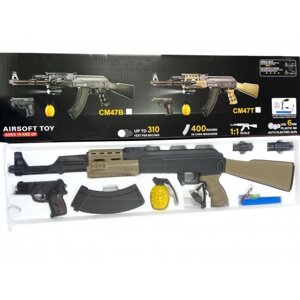 Автомат Іграшковий акумуляторний CYMA СM-47В AK-47 з ліхтариком || FavGoods