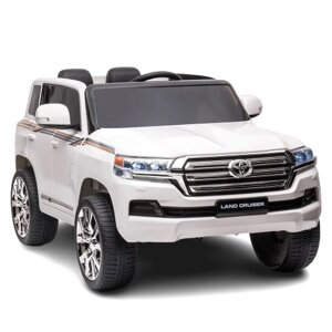 Дитячий електромобіль Toyota Land Cruiser 200 білого кольору JJ2022