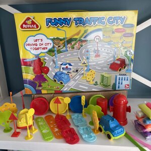Набір Дитячого Тіста для Ліплення з Формами Kid's Dough Funny Traffic City || Дорожній Рух || Choice