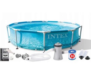 Круглий Каркасний Басейн Для Дому З Океанським Принтом Intex Діаметр 305 см. Висота 76 см.