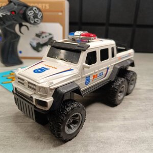 Дитячий Радіокерований Поліцейський Позашляховик 6x6 "Навколо Світу" Білого кольору, Великі Колеса
