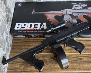 Дитячий пластиковий автомат Томпсона Vigor з лазерним прицілом для 6 мм куль.