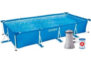 Каркасний басейн прямокутний басейн Intex довжина 450 см. ширина 220 см висота 84 см || FavGoods