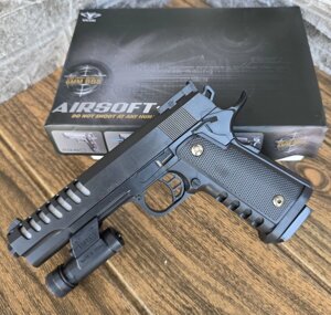 Дитячий пластиковий пістолет Vigor Airsoft Gun для 6 мм куль з лазером та синім ліхтариком