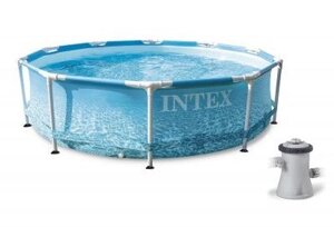 Круглий каркасний басейн із океанським принтом Intex діаметр 305 см. висота 76 см.