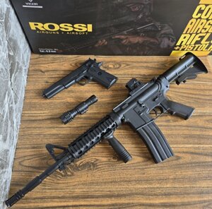 Дитячий ігровий набір Пістолет Colt та Автомат M4A1 з прицілом та ліхтариком для 6 мм куль